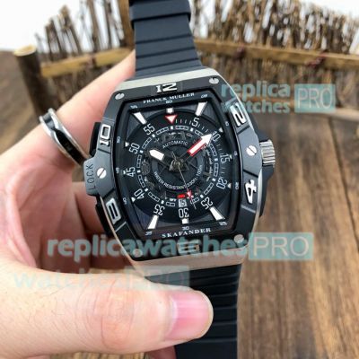 Swiss Copy Franck Muller Skafander Watch SS Black Skeleton Dial